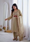 Sr 1722 Salsa Silk Embroidery Work Kurti With Bottom Dupatta